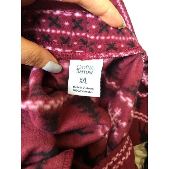 Men's Microfleece Sleep Pajama Pants size XXL Moose Snowflake - Picture 6 of 8